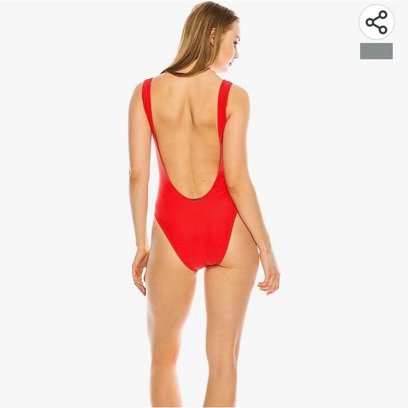 Kendall + Kylie navy blue one piece bathing suit low scoop back. Size Small - Picture 3 of 5